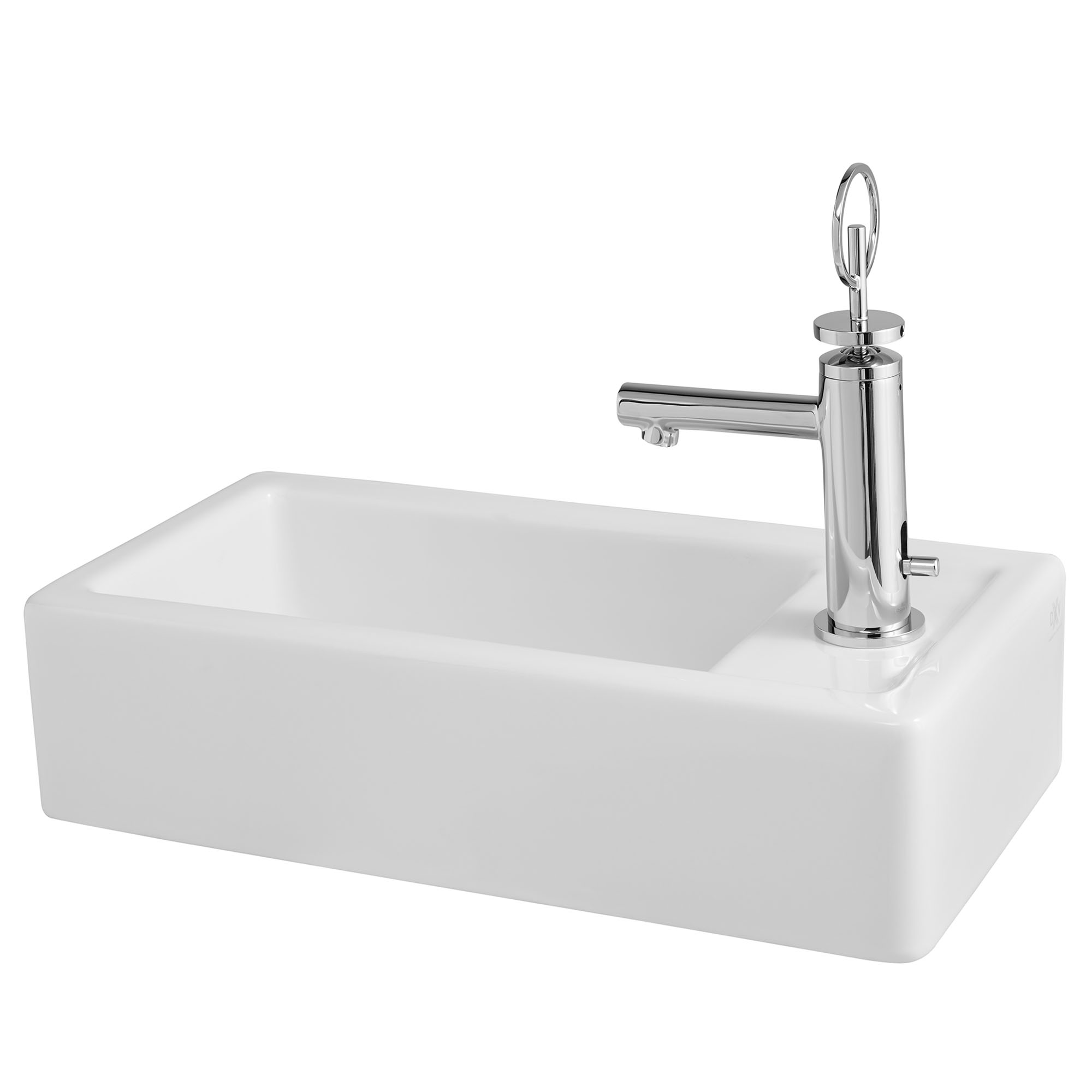 Cossu® Wall-Hung Sink, 1-Hole with Right-Hand Drain